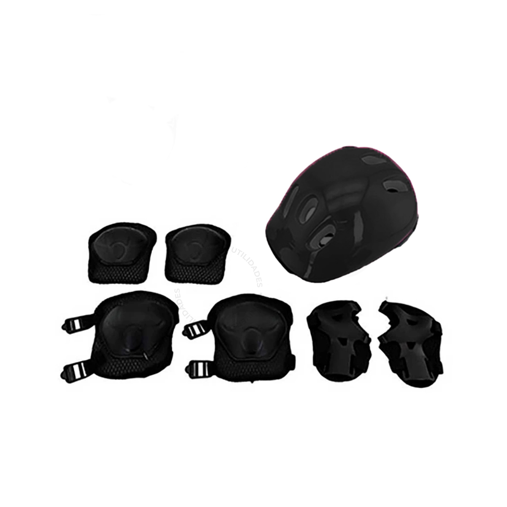 Kit Proteção Infantil 7 Peças Capacete Joelheira Cotoveleira Luvas Bicicleta Patinete Skate Patins · foto 2