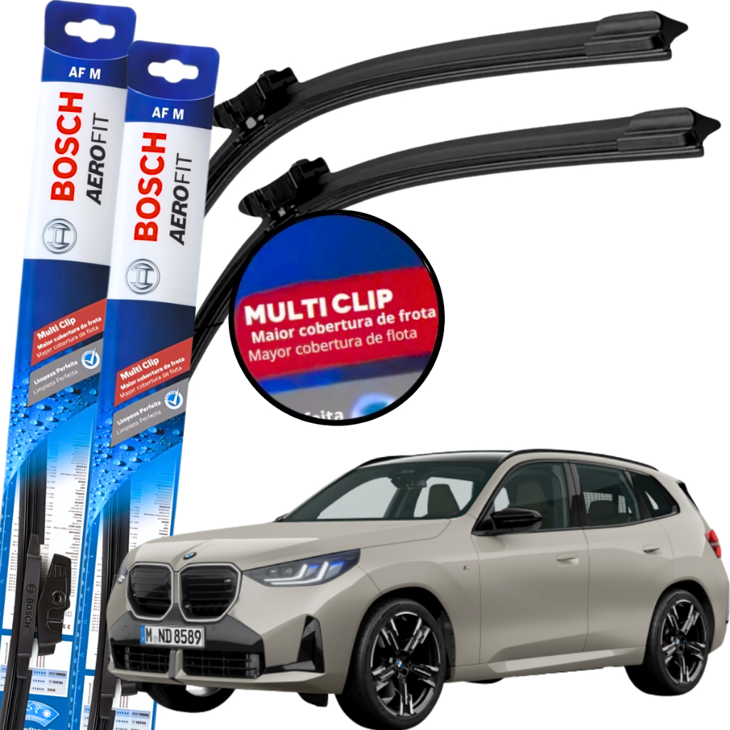 Par Palheta Limpador Parabrisa Original Bosch Multiclip BMW X3 2011 à 2025 em Oferta na Shopee