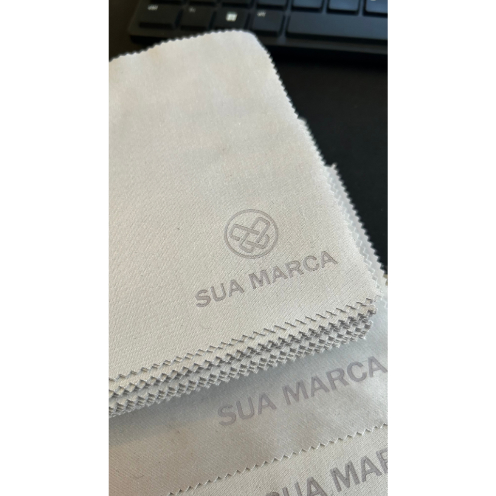 Flanelas para óculos personalizadas - Pacote com 100 unidades cinza em Oferta na Shopee