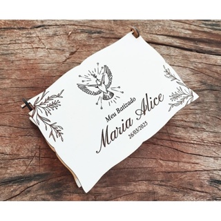 Caixa para padrinhos de Batismo em MDF, cabe uma xícara - 15x20x8, 1 un. em Oferta na Shopee