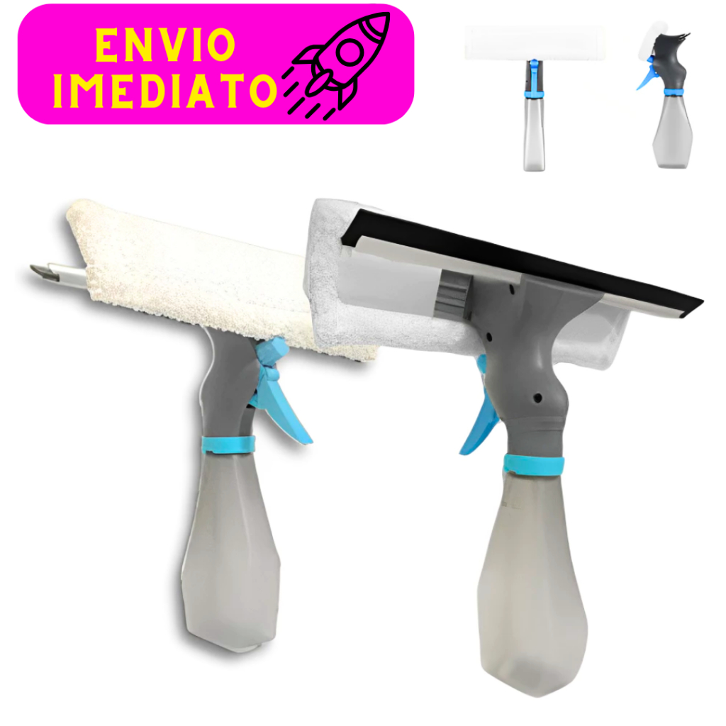 Rodo Mop 3 em 1 Spray Limpa e Seca Prático Indispensável Ideal Para Vidros Limpa Com Facilidade