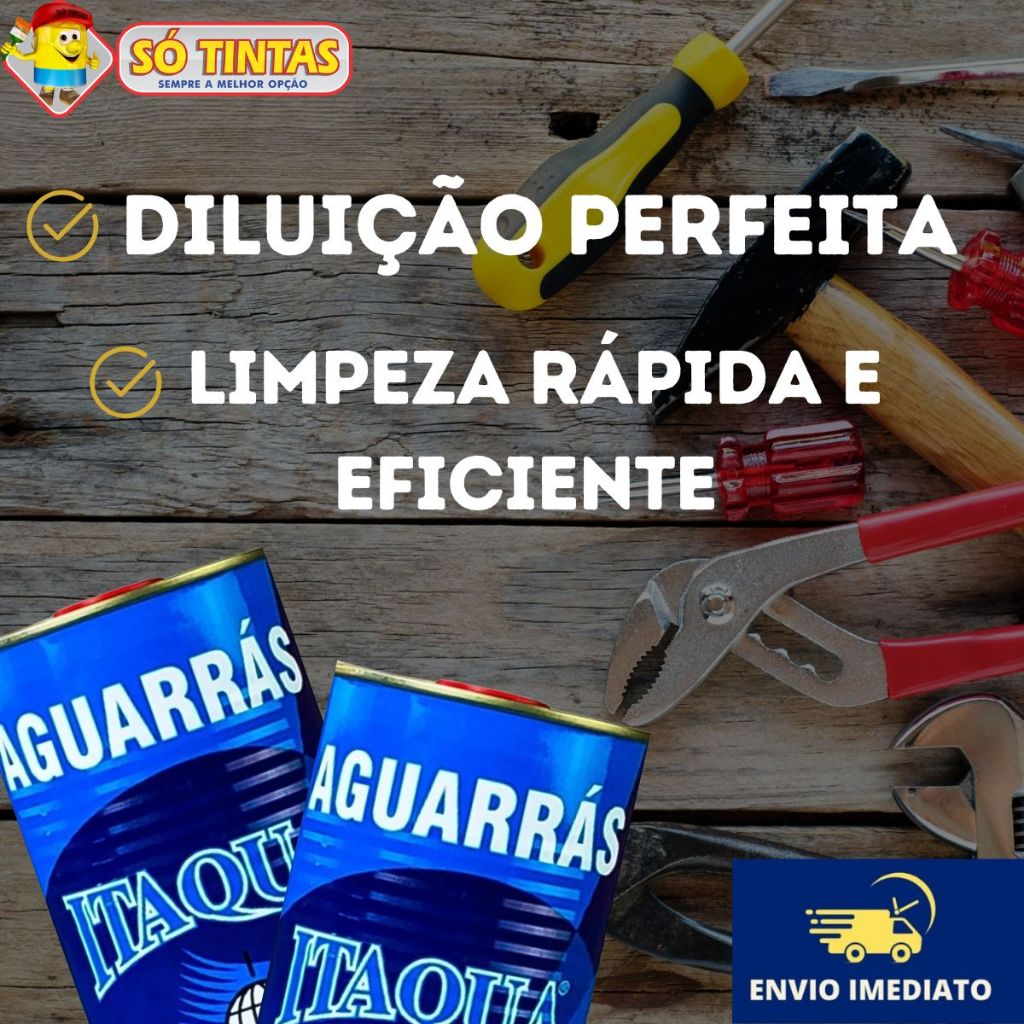 Detalhes do Aguarrás Itaqua 900ml, Diluente para Tintas e Vernizes, Limpeza, Máxima Eficiência, PU, Água Raz