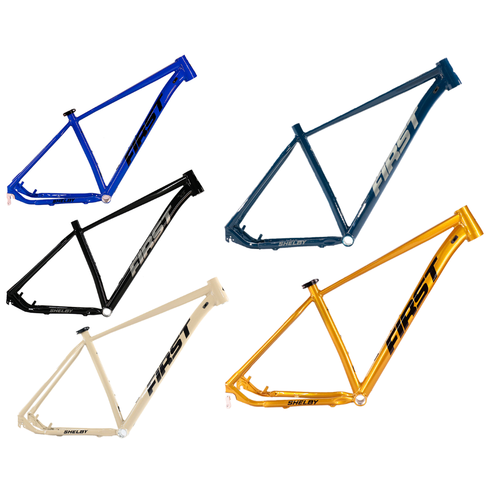 Quadro Aro 29 De Bike MTB Bicicleta de Alumínio First Novo Shelby Tapered Gold Tamanho 17,5 (M) + NF
