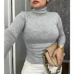 blusa de frio feminina tricô social roupa inverno elegante blusa manga longa feminina CACHARREL chiq