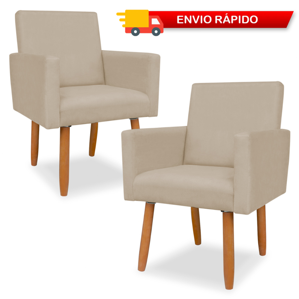ENVIO IMEDIATO - Kit 02 Nina Deluxe Poltrona Decoraitva Suede