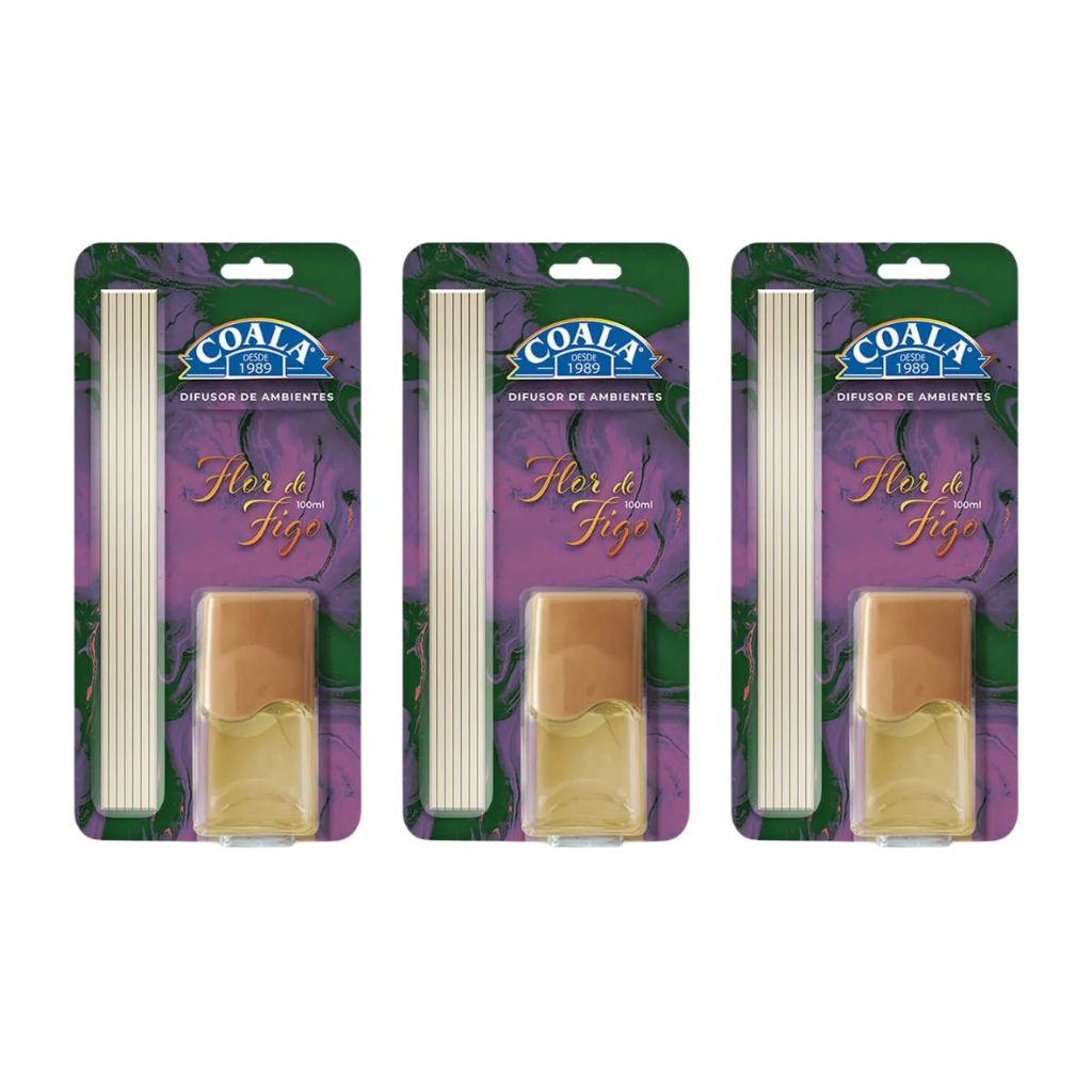 Coala Difusor de Aromas para ambientes Kit com 3 Flor de Figo 100 ml