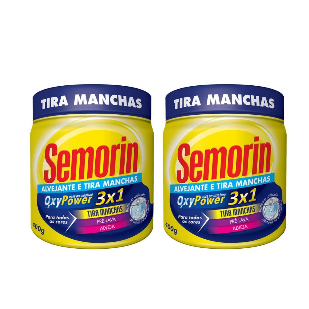 Semorin Alvejante e Tira-Manchas em Pó OXY Power 400g - Kit com 2 Unidades