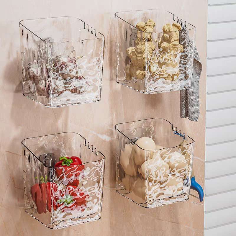 Caixa de Armazenamento Organizador Multiuso Com Adesivo Parede para Casa Cozinha/Banheiro em Oferta na Shopee