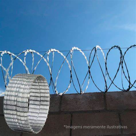 CONCERTINA CLIPADA DUPLA AÇO GALVANIZADO SEGURANÇA PERIMETRAL