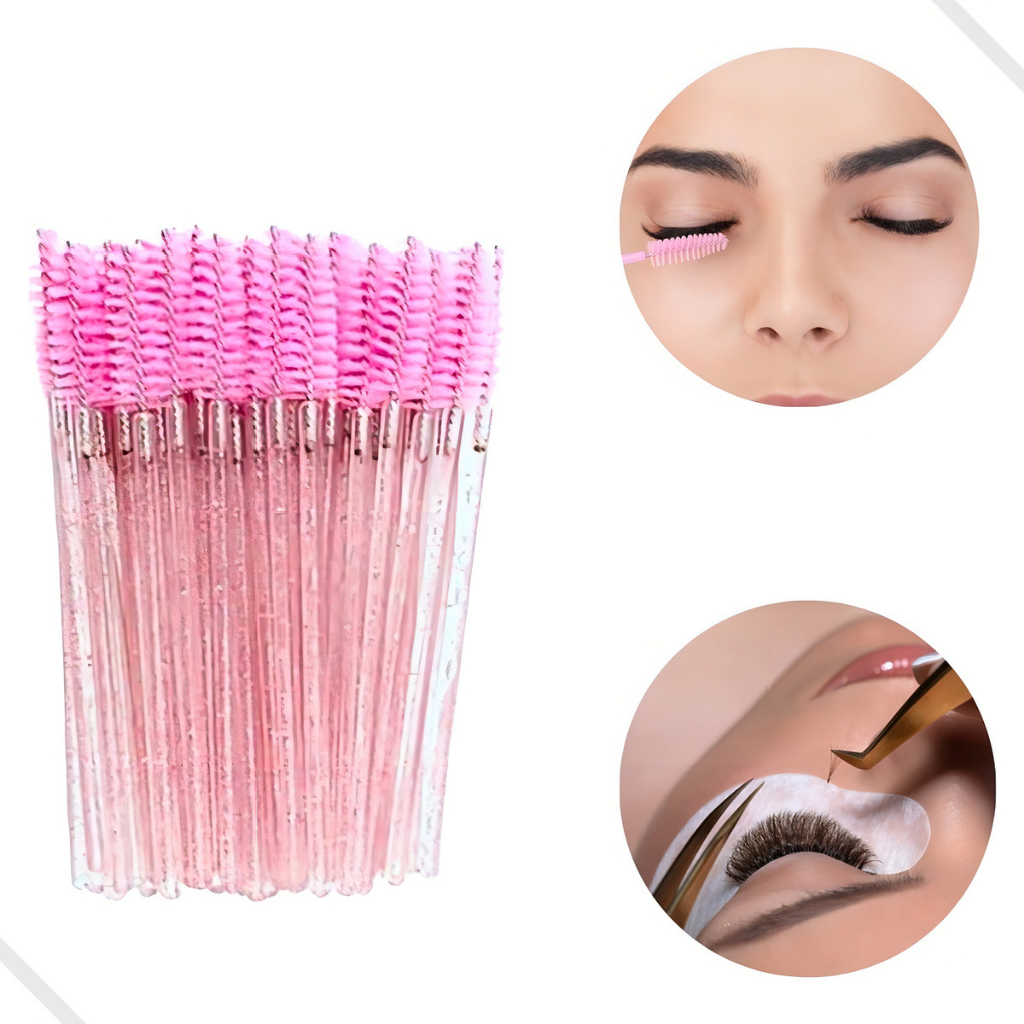 Kit Escovinhas De Cílios Sobrancelha Glitter Extensão e Alongamento Descartável 100/ 200 / 300 /400 / 500 / 600 UNIDADES
