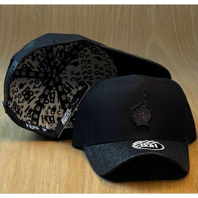 boné Buh PREMIUM/masculino e feminino/jogador caro/detalhe brilho/forrado/modelo snapback atacador ajustável/aba curva