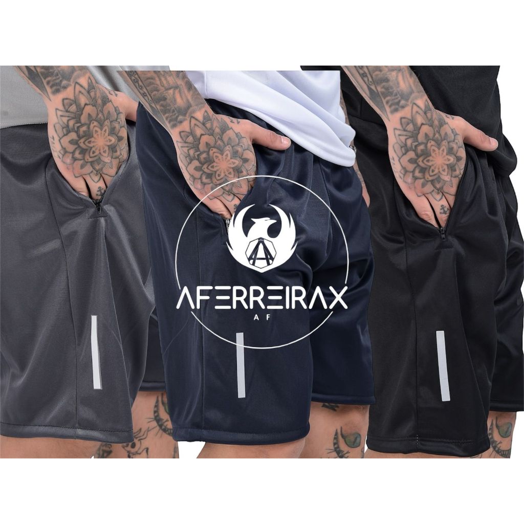KIT 3 BERMUDAS MASCULINA COMBOLSOS BERMDA DE ACADEMIA TREINO SHORTS MASCULINO em Oferta na Shopee