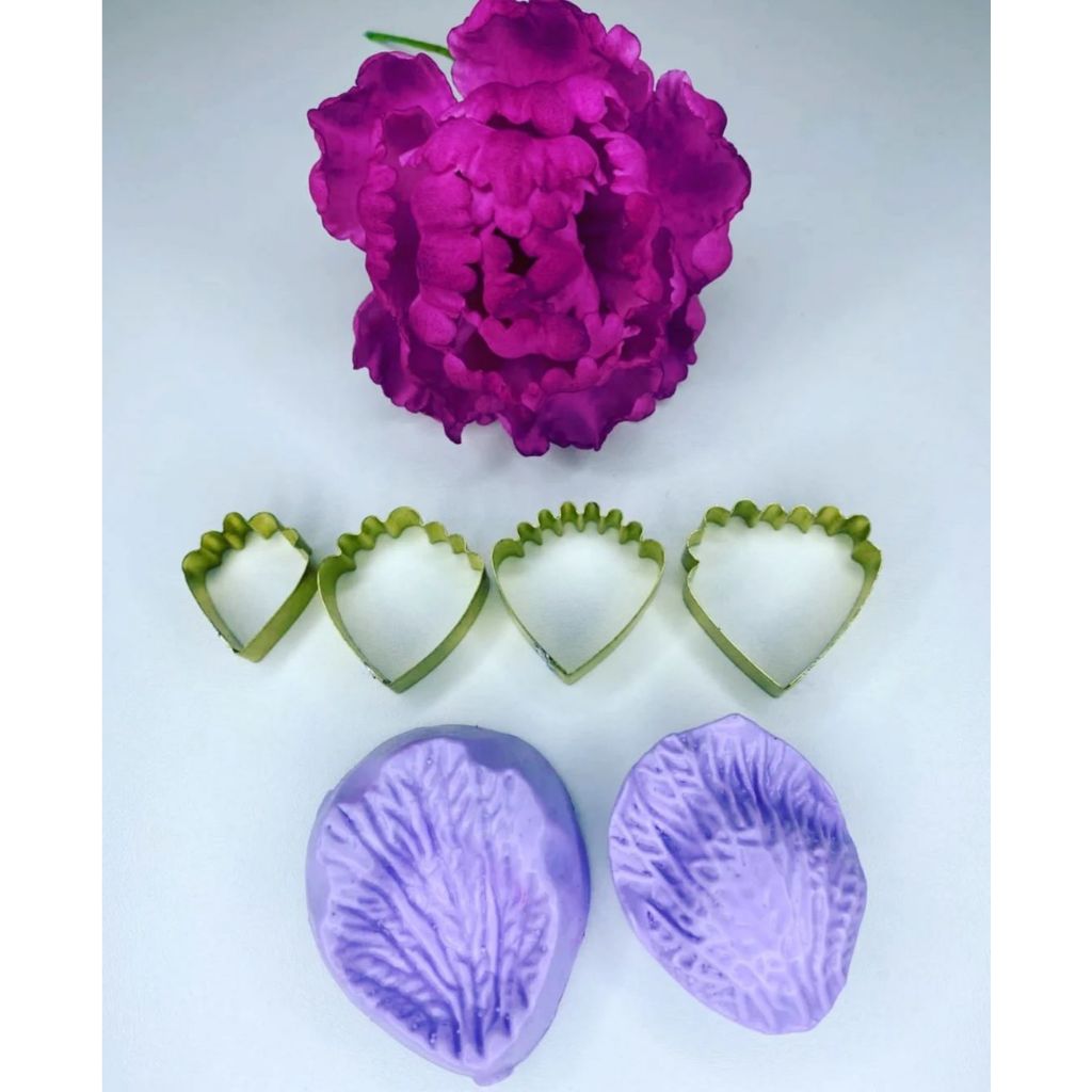 Mini kit frisador e cortador flor peônia para bolo em Oferta na Shopee