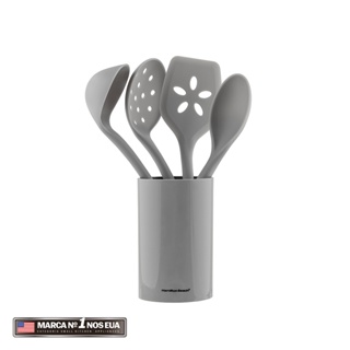 Kit de Utensílios de Cozinha Hamilton Beach 5 Peças Com Suporte em Oferta na Shopee