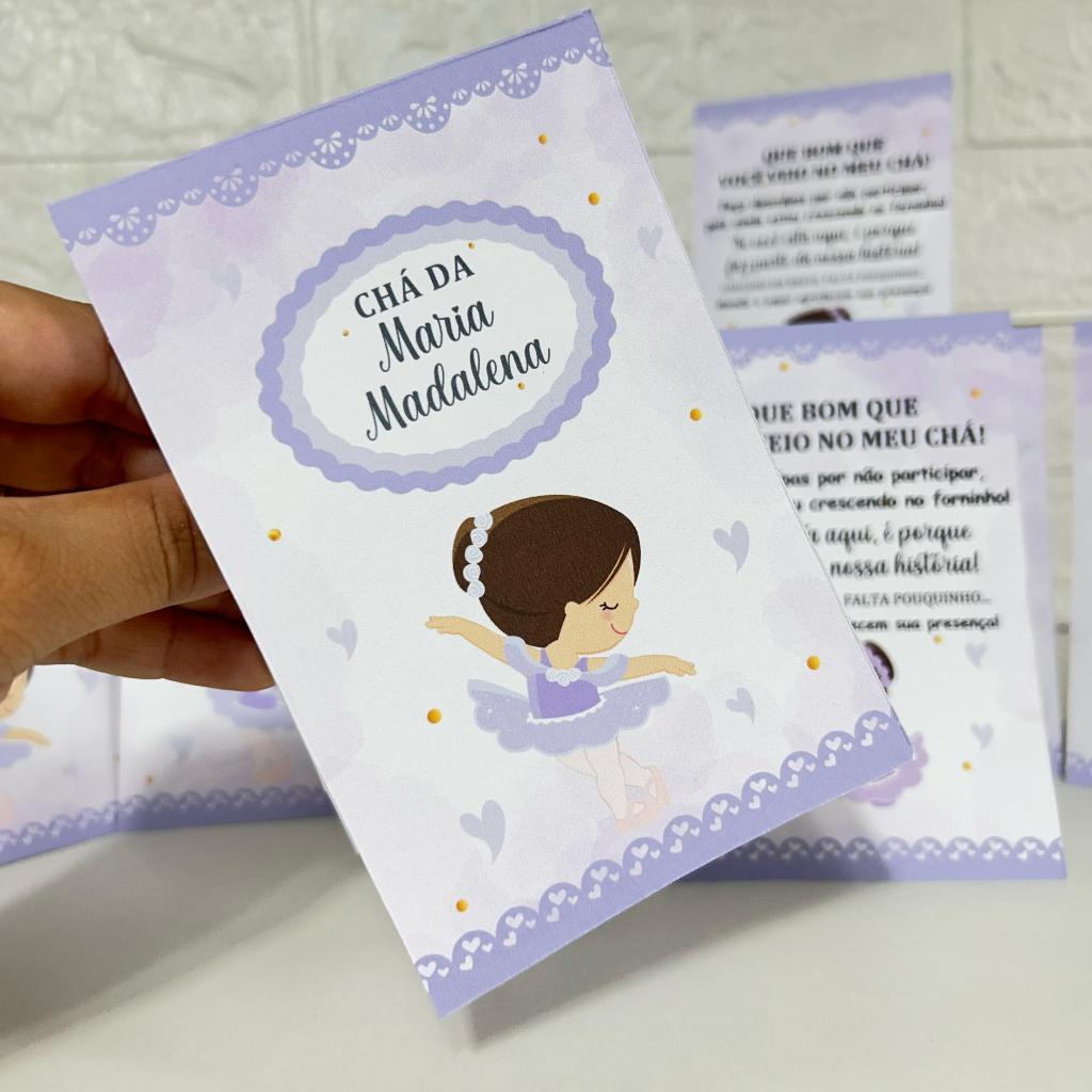 Centro de Mesa Personalizado Bailarina Lilás Plaquinha de Mesa Enfeite Agradecimento Chá de Bebê e Aniversário Infantil