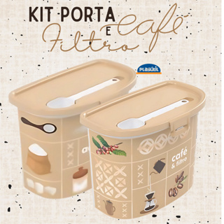 Kit Porta Café e filtro + Porta Açúcar - Plasútil em Oferta na Shopee