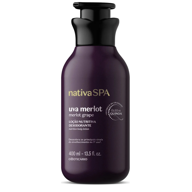 Loção Nutritiva Desodorante Nativa Spa Uva Merlot 400ml O Boticário Envio Imediato