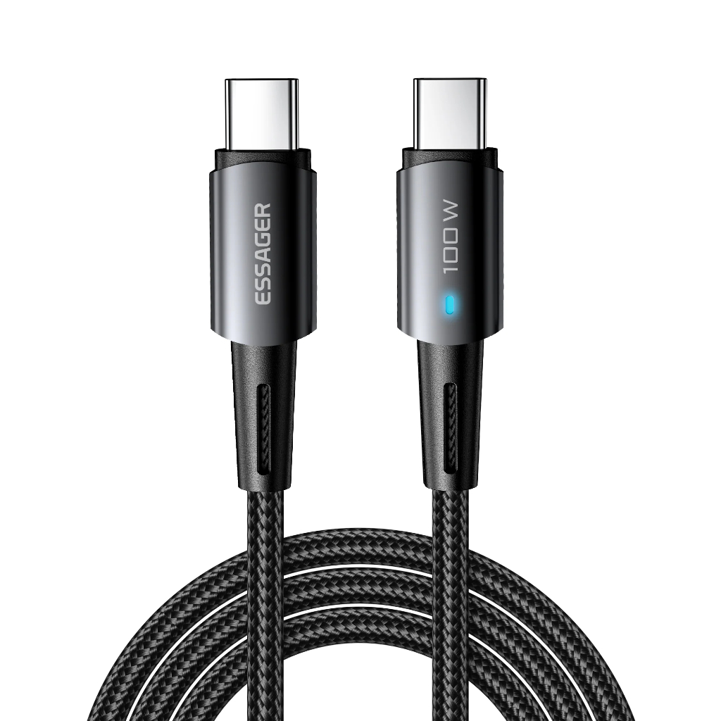 Cabo Essager 100w USB C para USB C 3m / 2m / 1m Com Led No Brasil