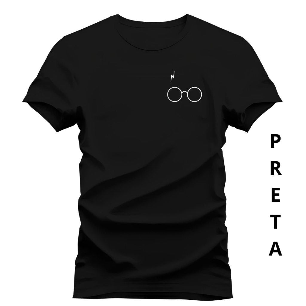 Camiseta Unissex Harry Potter Óculos Camisa 100% Algodão Blusa Envio Imediato