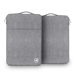 Gshield Capa Case para Notebook Aveludada Survivor com Alça e Bolso Externo com Zíper, Cinza