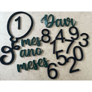 kit mêsversário mdf balão Colorido cenário para fotos mês meses e ano (Preto e Verde) em Oferta na Shopee