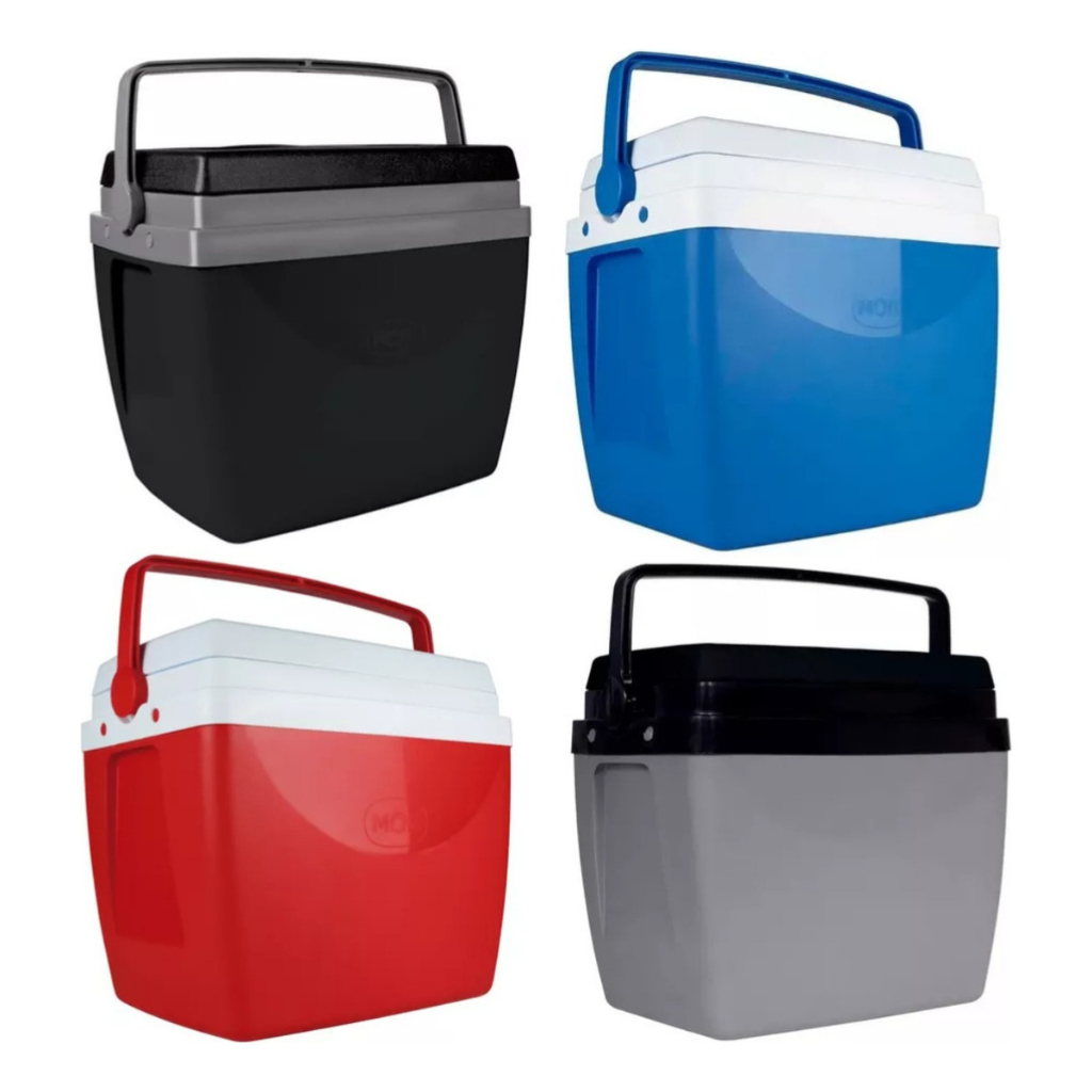 Cooler Caixa Térmica 34L Grande Com Alça C/ Porta-copo Alta Qualidade Mor Até 50 Latinhas em Oferta na Shopee