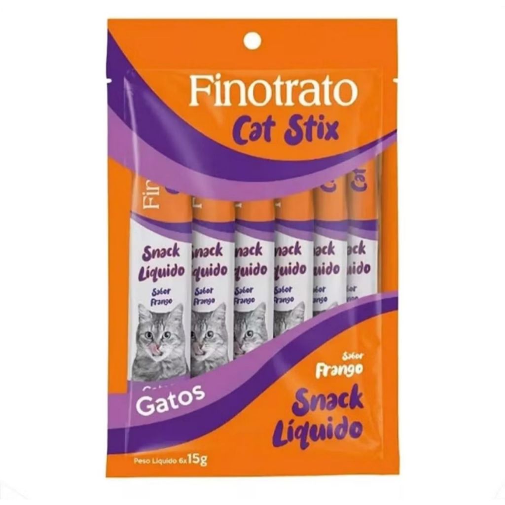 Finotrato Cat Stix Super Premium Frango - 15g - 6 unidades - TIPO CHURU