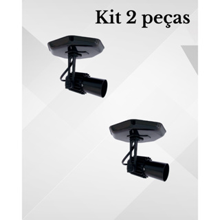 Kit 2 Spot Luminaria Preto Simples Aletado Articulado Sobrepor Teto Iluminação Decoração em Oferta na Shopee