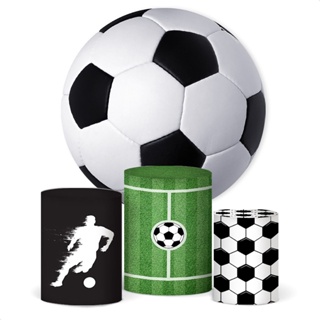 Painel Redondo Futebol e Trio Capa Cilindro Sublimado em Tecido Veste Fácil com Elástico - KIT-650 em Oferta na Shopee