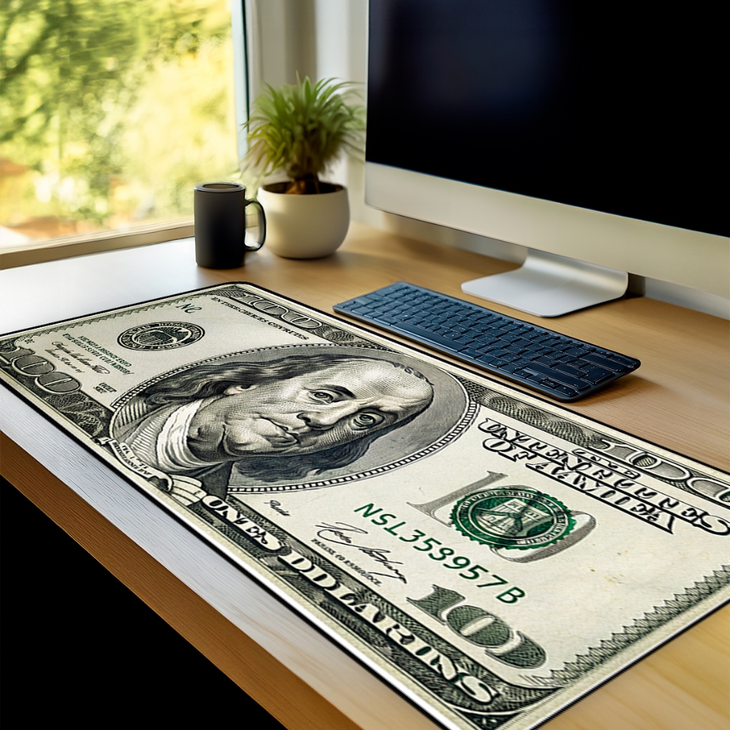 Mouse Pad Gamer Dollar Antiderrapante Grande 70x35 80x35 90x40 90x50 cm borda costurada em Oferta na Shopee