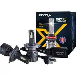 Par de Lâmpada Led Nano Shocklight S17x H1 H3 H4 H7 H11 H16 HB3 HB4