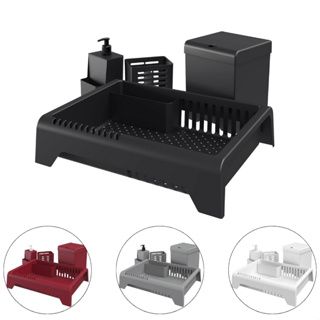 Kit Pia Organizador 4 Pçs Pia Cozinha Lixeira Dispenser Escorredor Porta Talher em Oferta na Shopee