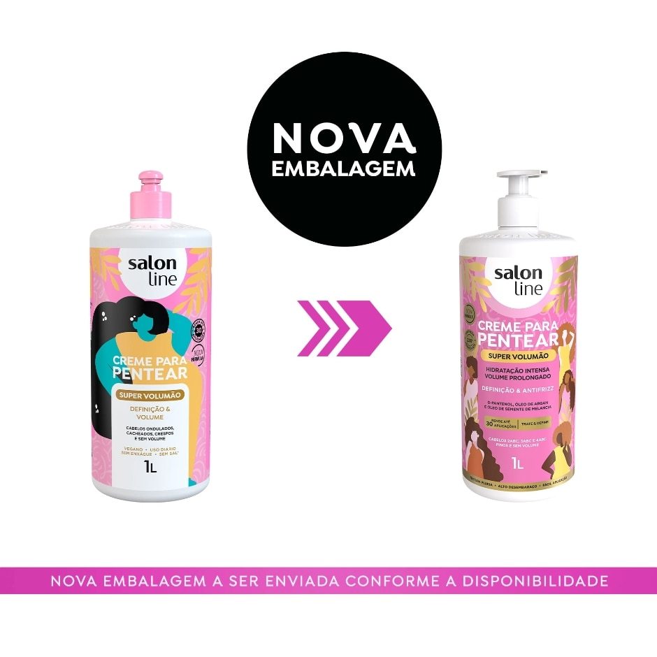 Creme Para Pentear Super Volumão 1l Salon Line