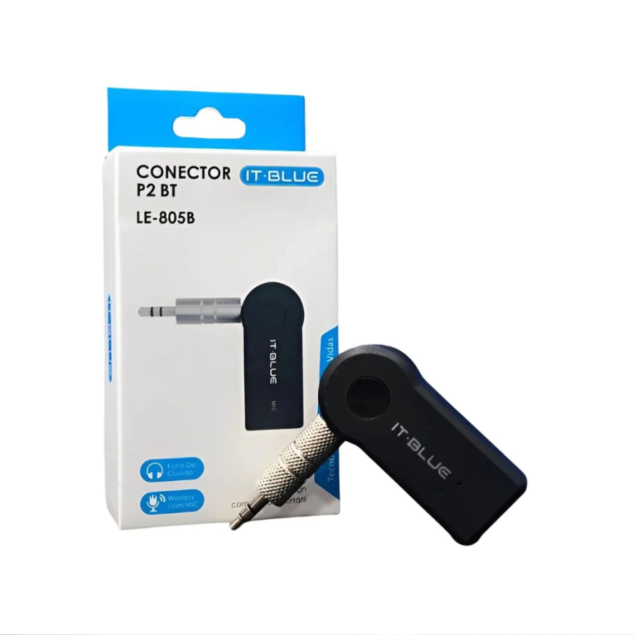 Adaptador Receptor Bluetooth P2 It-Blue Original para Som de Carro e Fone