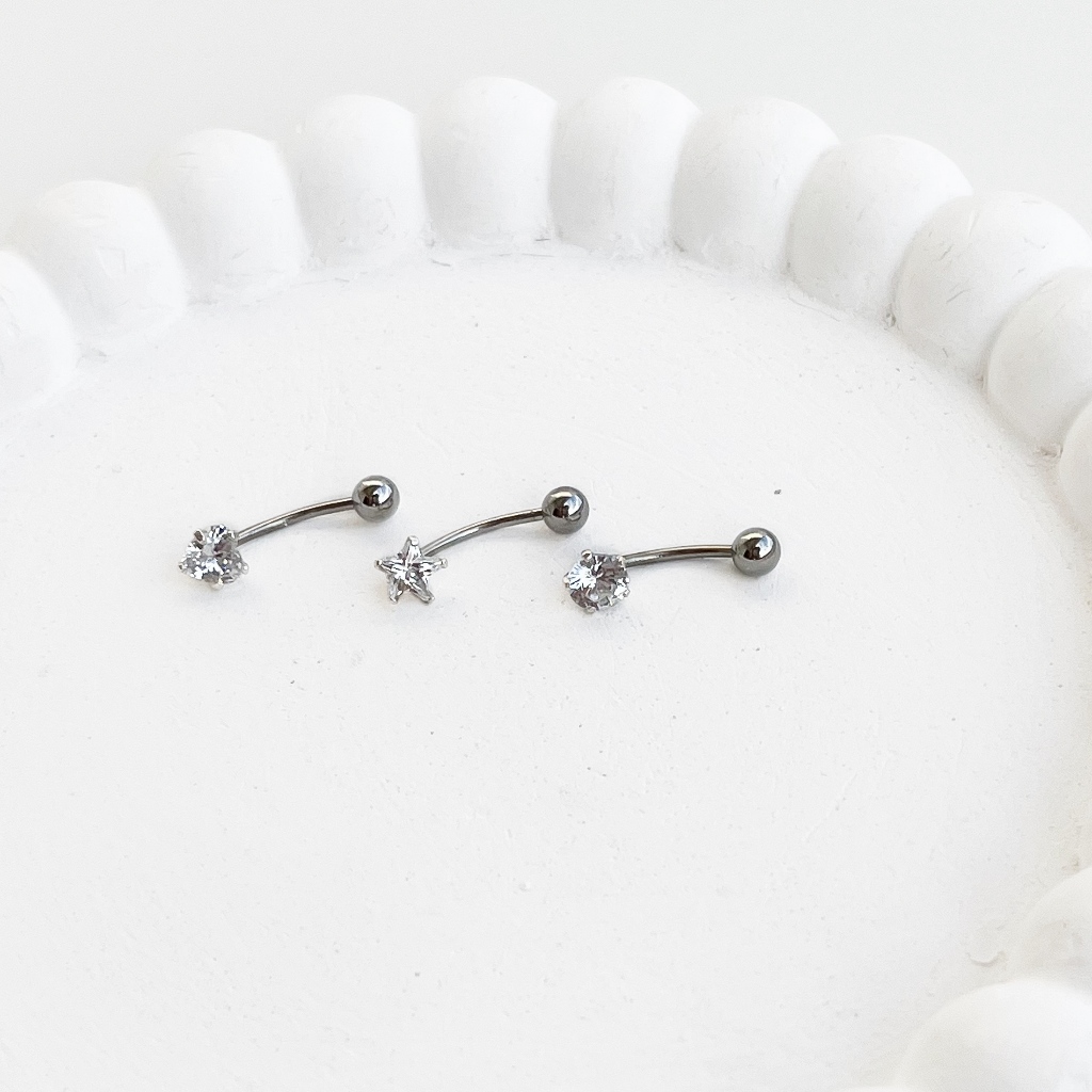 Piercing Umbigo Ponto de Luz Em Prata 925 em Oferta na Shopee