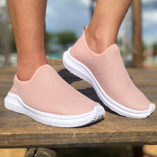 Tênis Meia Slip On Feminino Para Academia Caminhada Calce Facil Calceus Ortopedico em Oferta na Shopee