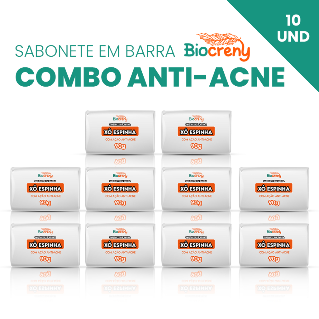 Kit 10 Sabonetes Facial em Barra Xô Espinha: Limpeza Profunda Para Pele Oleosa Contra Acne Skincare em Oferta na Shopee