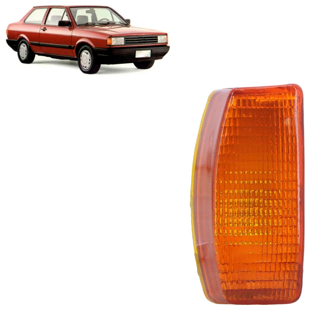 Pisca Seta Dianteira Voyage 1982 1983 1984 1985 1986 Âmbar Lente Estriada Acrilico