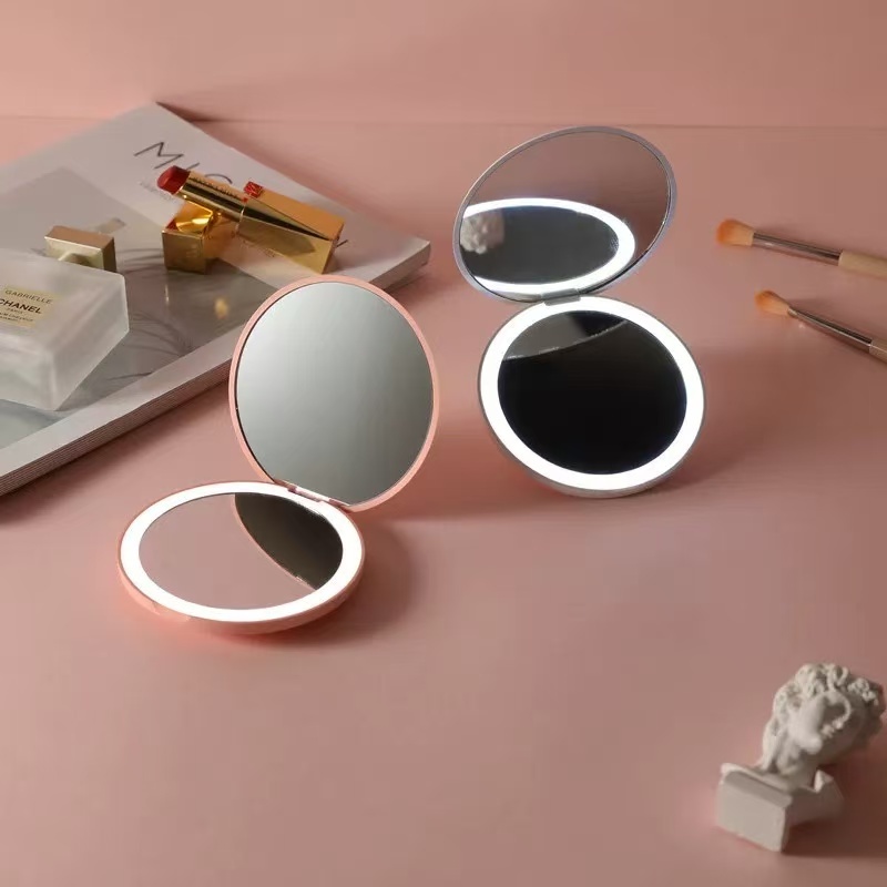 Luz LED espelho Portátil Criativa Cosmética Espelho Lâmpada Compacto
