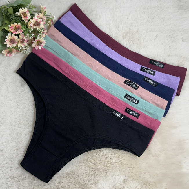 Kit Calcinha De Algodão 100% Premium Feminina Dia a Dia Confortável Barato