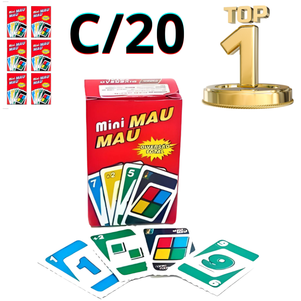 20 Mini Jogo de cartas  Mini mau Diversão total!  mini Mau mau! Para revender, doar , Presentear Prenda em Oferta na Shopee