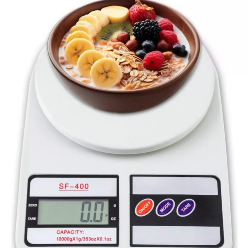Balança Digital de Cozinha SF-400 Até 10kg Alta Precisão com pilha