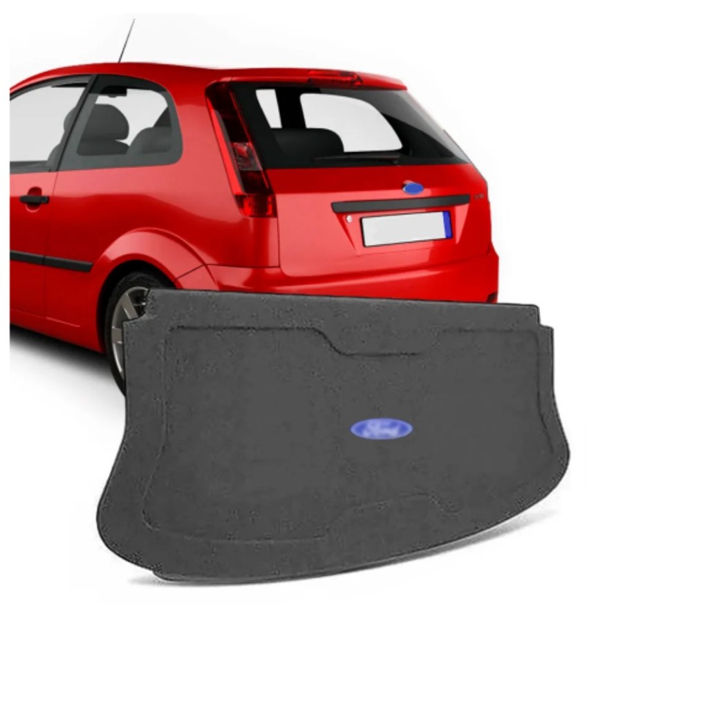 Tampão Porta Malas Ford Fiesta 1995 a 2005 R-Acoustic Bagagito Carpete Cinza