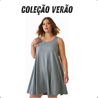 Kit Vestido Feminino Plus Size de Alcinha Soltinho Grávida Regatinha do P ao G3 em Oferta na Shopee