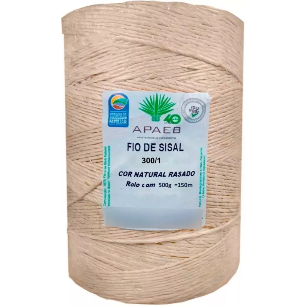 Barbante De Sisal 3mm Rolo 150mts Artesanato Decoração Fio Amarração