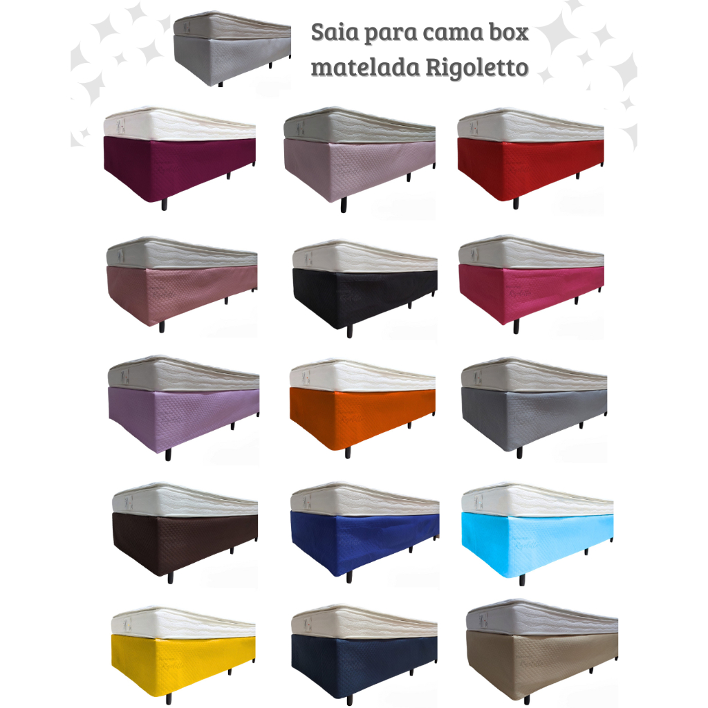 Saia Para Cama box Matelada - Todos tamanhos Colorida