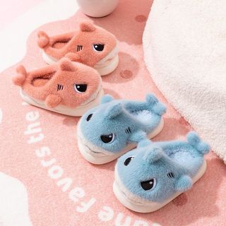 PANTUFA INFANTIL Chinelos de pelúcia de tubarão infantil, antiderrapantes, sapatos de algodão, fofos,