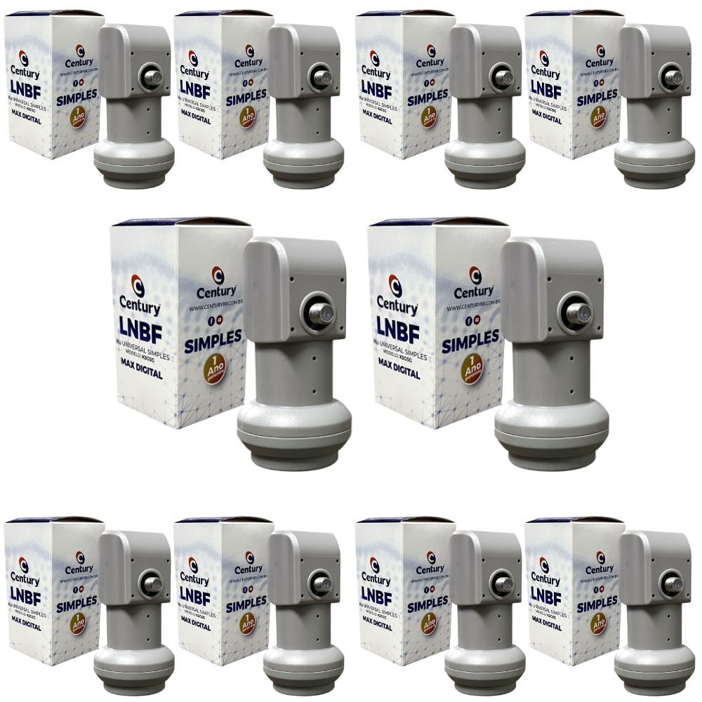 Kit 10 Lnbf Lnb Ku Simples Universal A Max Digital Century