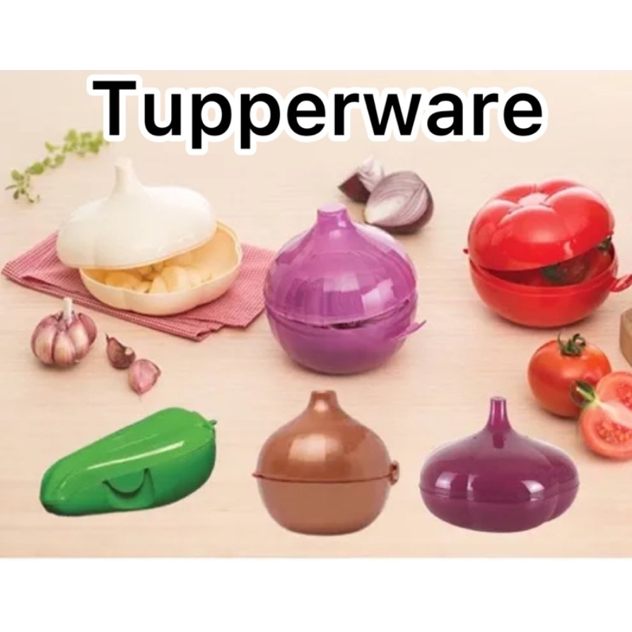 Tupperware porta metade - ovo de páscoa, alho, maçã, tomate, pimentão, laranja, limão, conserva metade