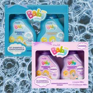 Kit Shampoo e Condicionador Muriel Baby #Dermatologicamente Testado #Hidrata #Perfuma #Cabelos #Lavanda #Camomila #Bebê